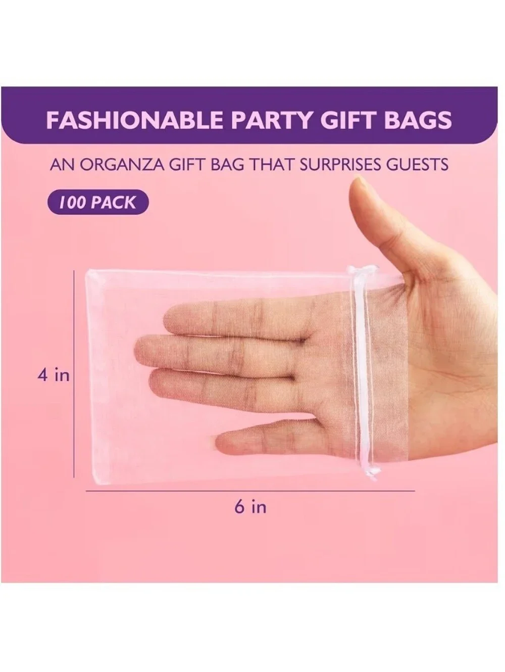 Organza Drawstring Gift Bags - Pack of 10
